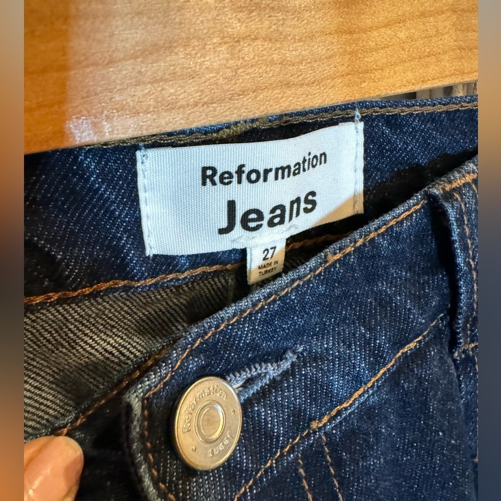 Reformation Miami pleated trouser Jean wide leg Tatum wash, size 27 - Picture 5 of 8